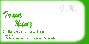 irma munz business card